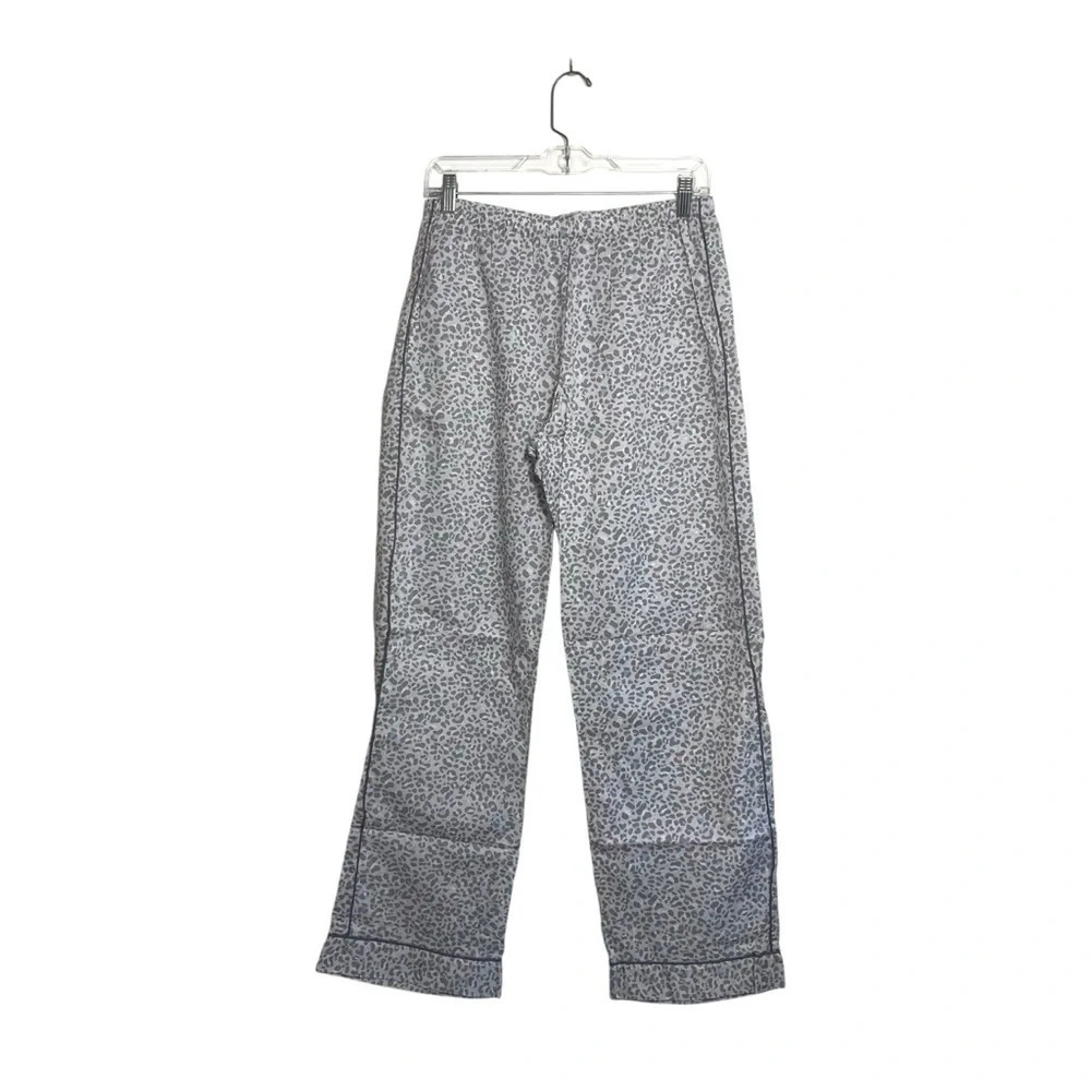 Victoria’s Secret 100% Cotton Gray Leopard Wide Leg Pajama Pants Small Women’s